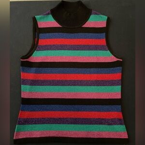 Vintage Style & Co. Collection Striped Mock Neck Sweater Tank | Petite